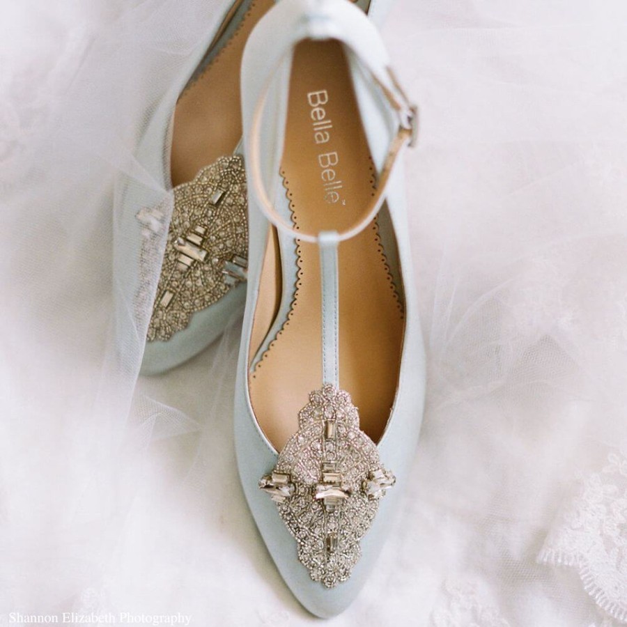 Non-Bridal Bella Belle Shoes | Kitten Heel Wedding Shoes Vintage Bridal Heels Blue