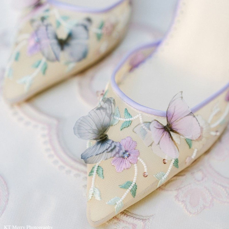 Non-Bridal Bella Belle Shoes | Butterfly Heels, Garden Party Shoes Lavender