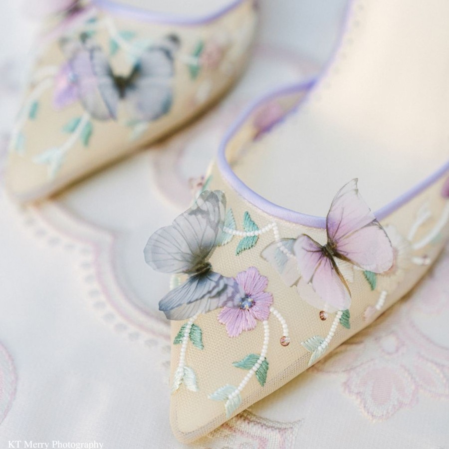 Bridal Bella Belle Shoes | Butterfly Heels, Garden Party Shoes Lavender