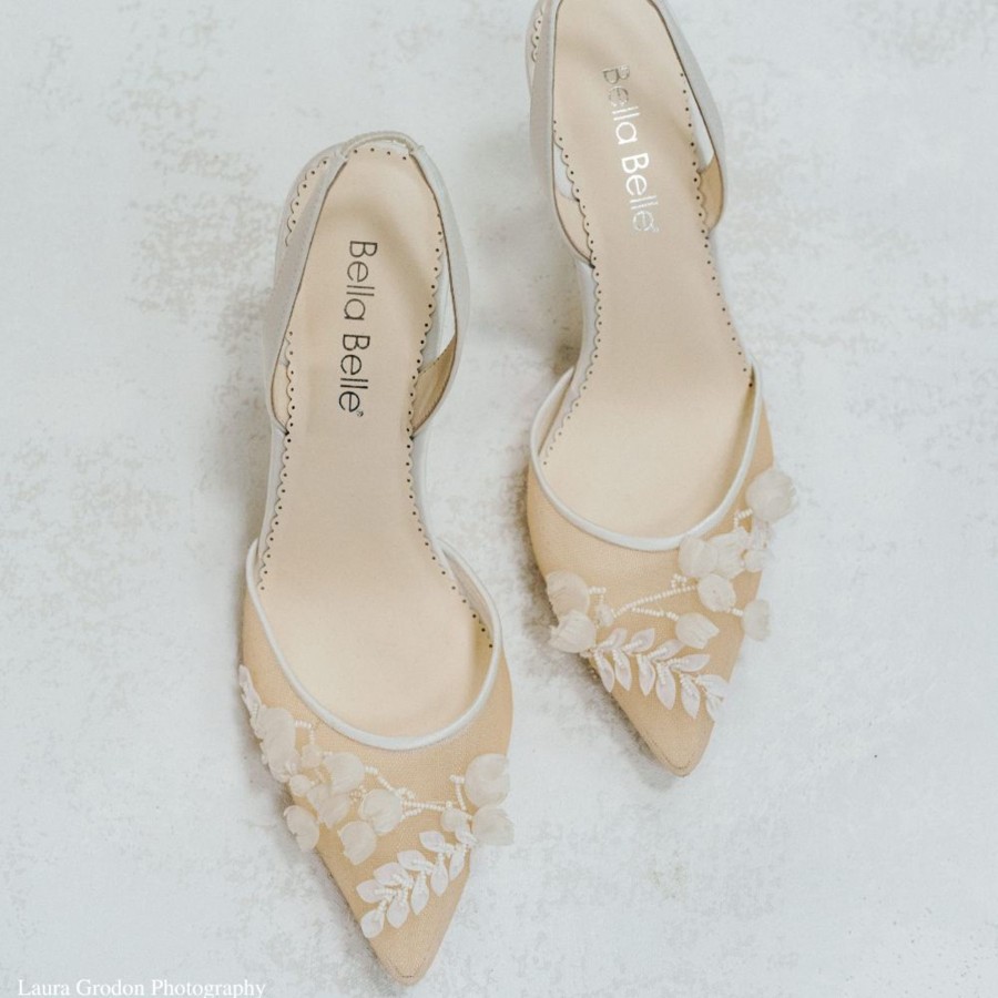 Bridal Bella Belle Shoes | Lily Of The Valley Kitten Heel Wedding Shoes Ivory