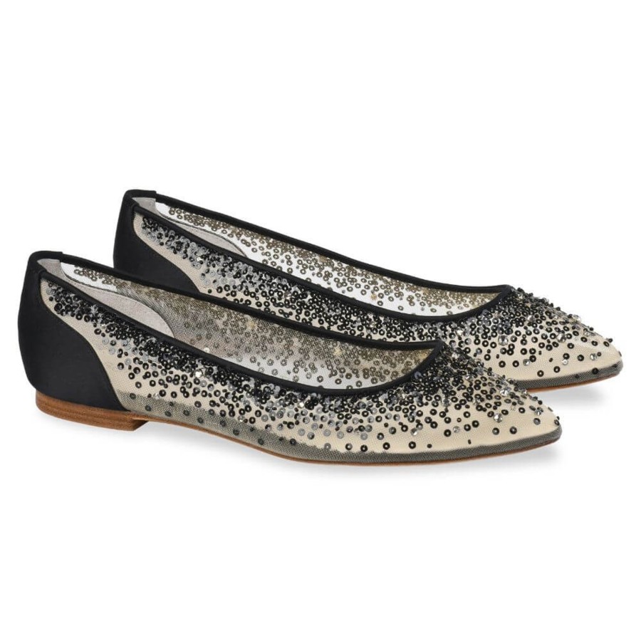 Non-Bridal Bella Belle Shoes | Degrade Sequin Flats Black