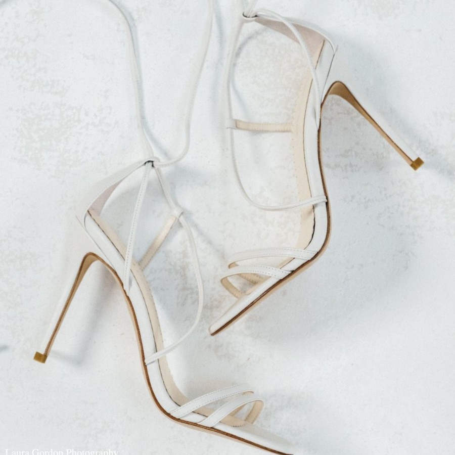 Bridal Bella Belle Shoes | Tie-Up Strappy Heels Ivory