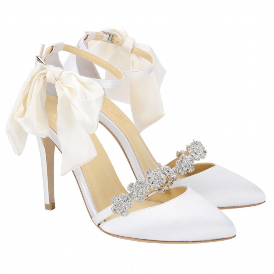 Bridal Bella Belle Shoes | 4 In 1 Crystal Strap Heels With Changeable Ankle Strap Ivory