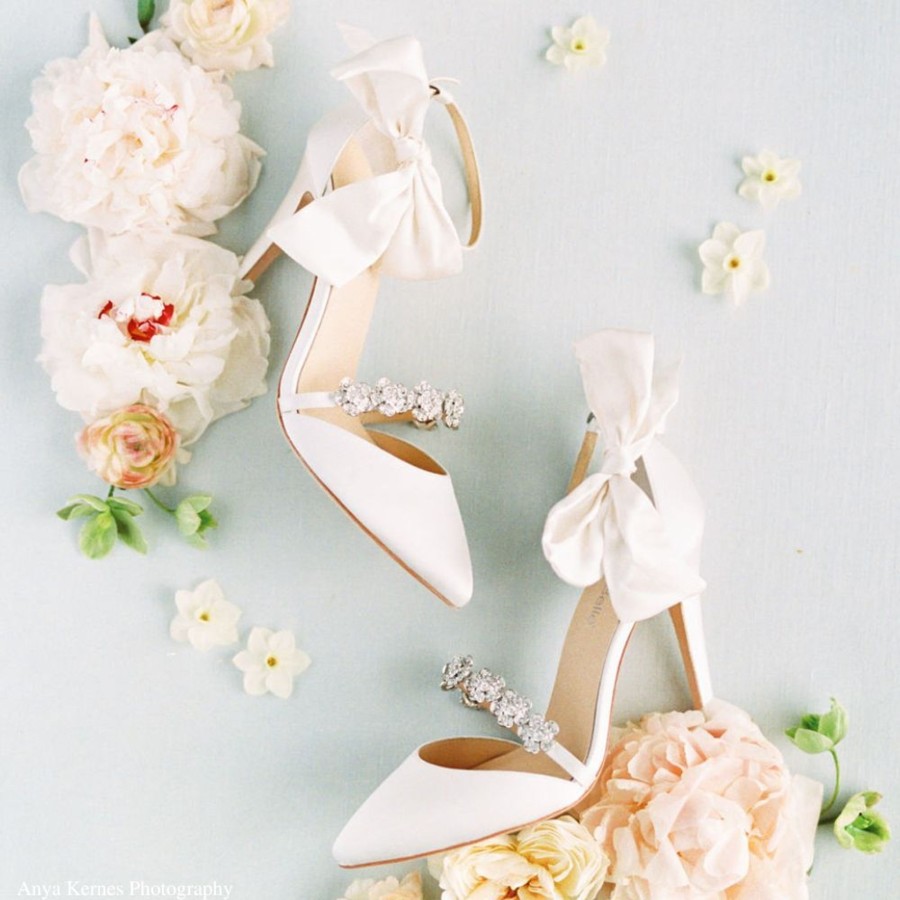 Bridal Bella Belle Shoes | 4 In 1 Crystal Strap Heels With Changeable Ankle Strap Ivory