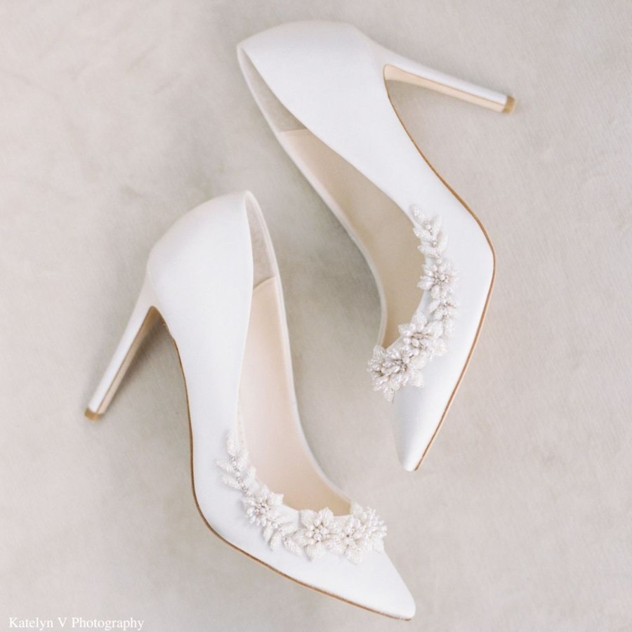 Bridal Bella Belle Shoes | 3D Floral Pearl Wedding Shoes Ivory