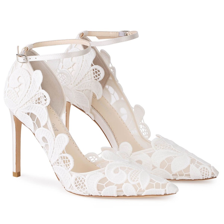 Bridal Bella Belle Shoes | Swan Lake Inspired Lace Heels Ivory