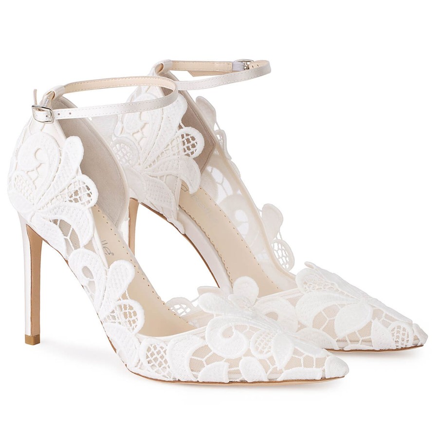 Bridal Bella Belle Shoes | Swan Lake Inspired Lace Heels Ivory